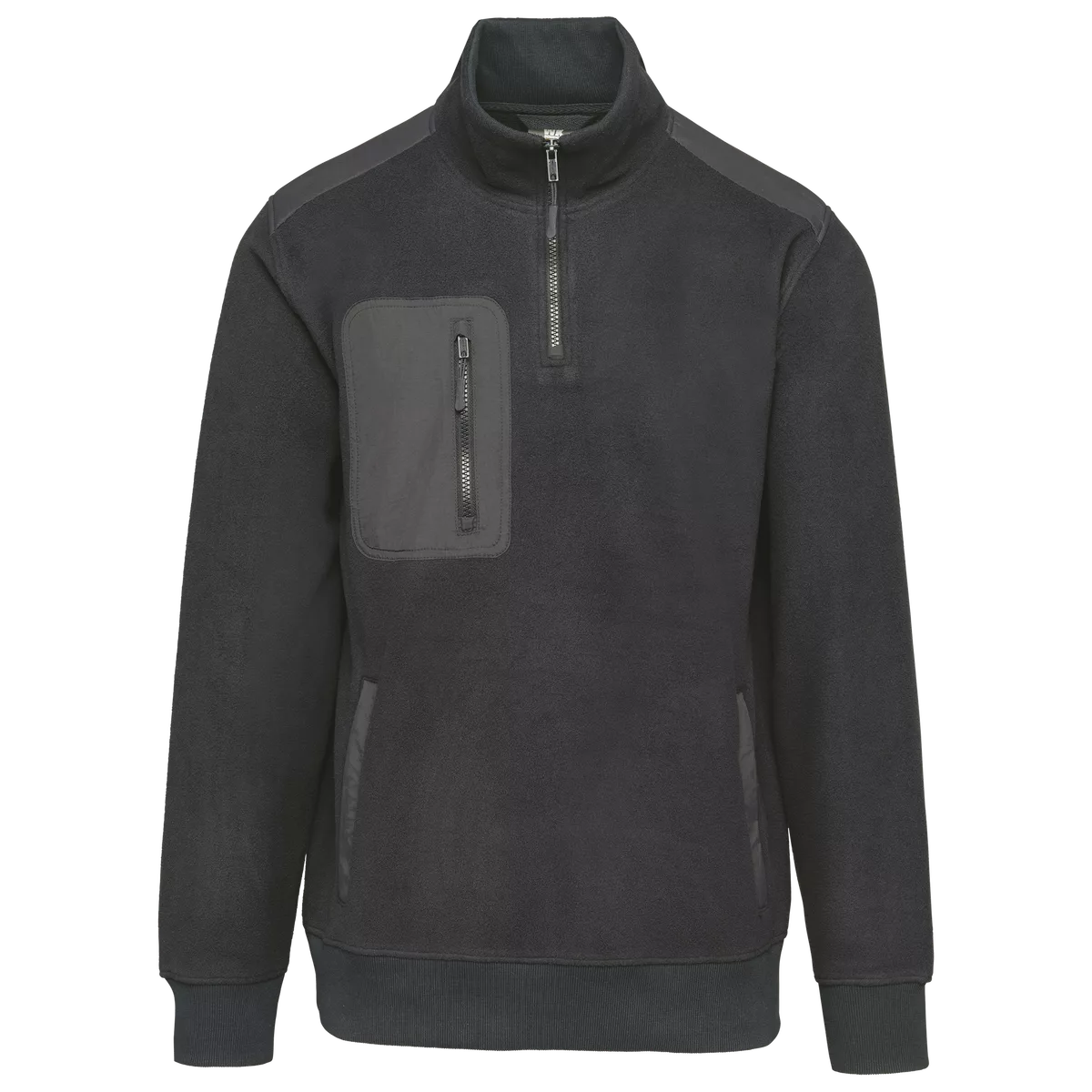 Ecologishe fleece met ritskraag unisex Dark Grey