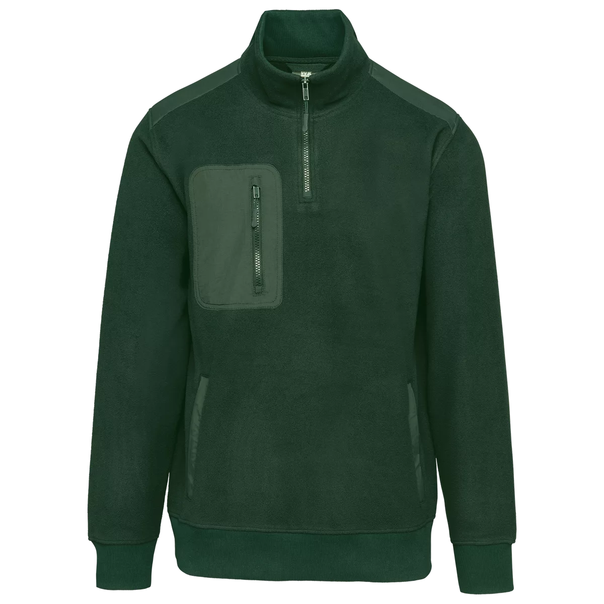 Ecologishe fleece met ritskraag unisex Forest Green