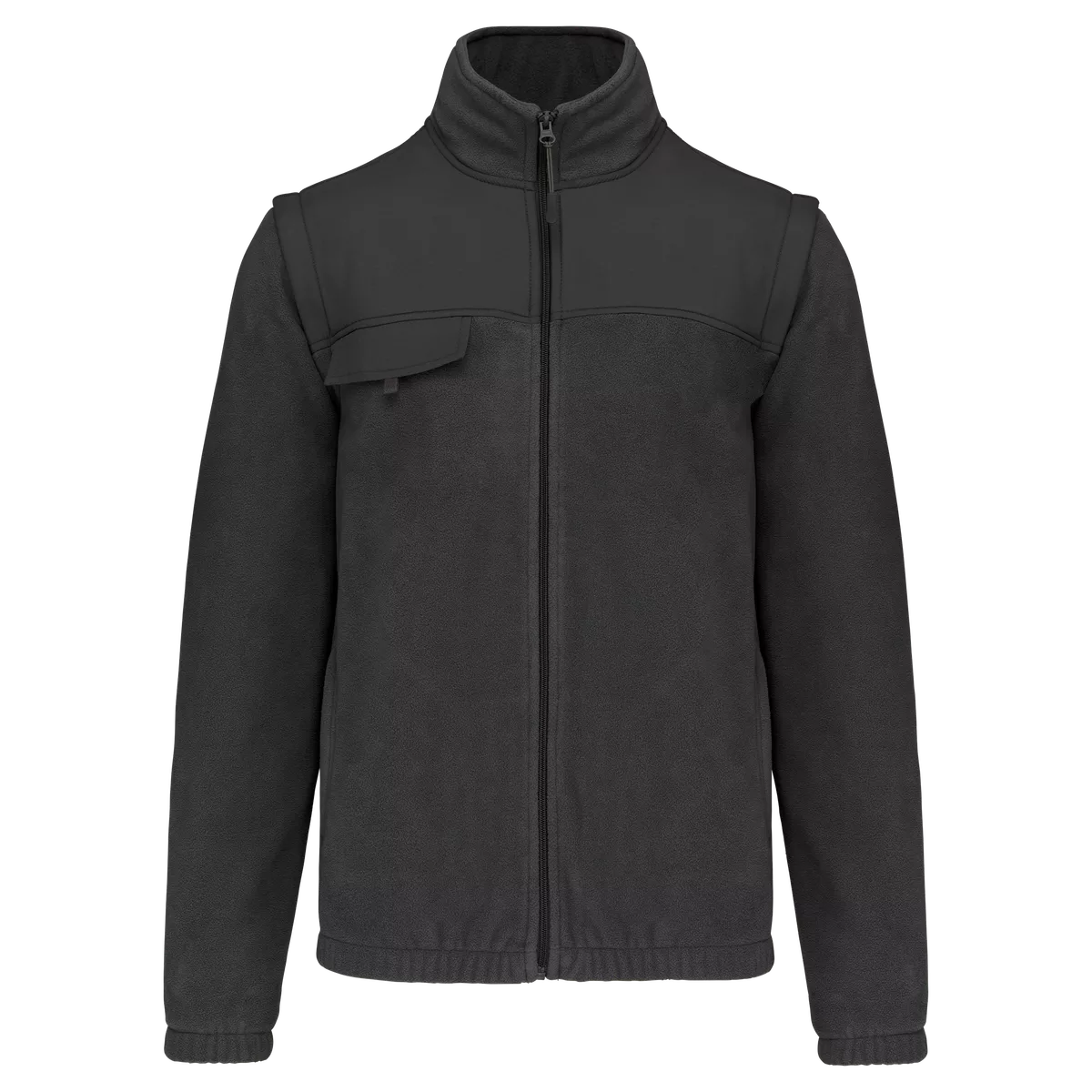 Fleecevest met afneembare mouwen heren Dark Grey