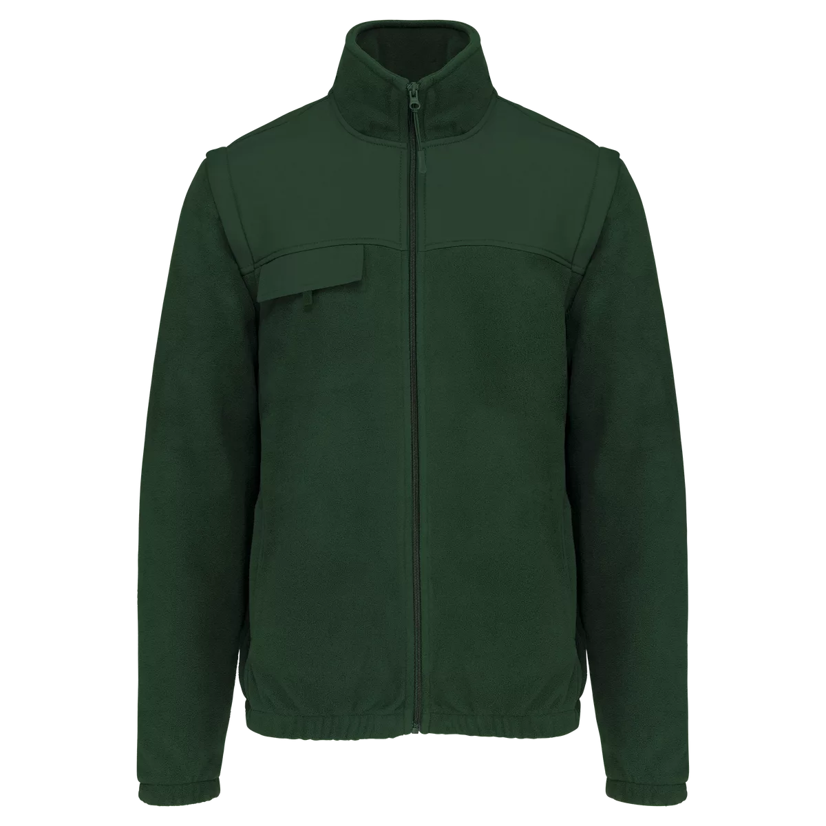 Fleecevest met afneembare mouwen heren Forest Green