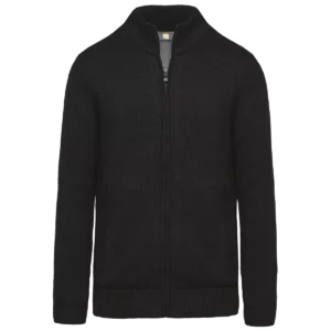Met fleece gevoerde herencardigan. Black