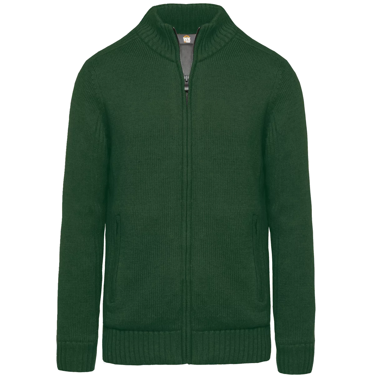 Met fleece gevoerde herencardigan. Forest Green