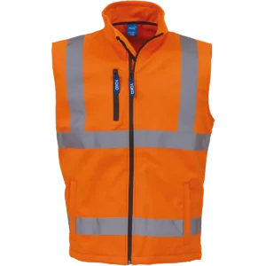Softshell veiligheidsbodywarmer Hi Vis Orange