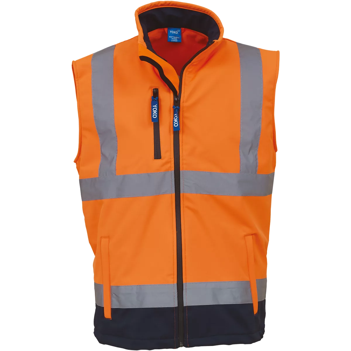 Softshell veiligheidsbodywarmer Hi Vis Orange / Navy