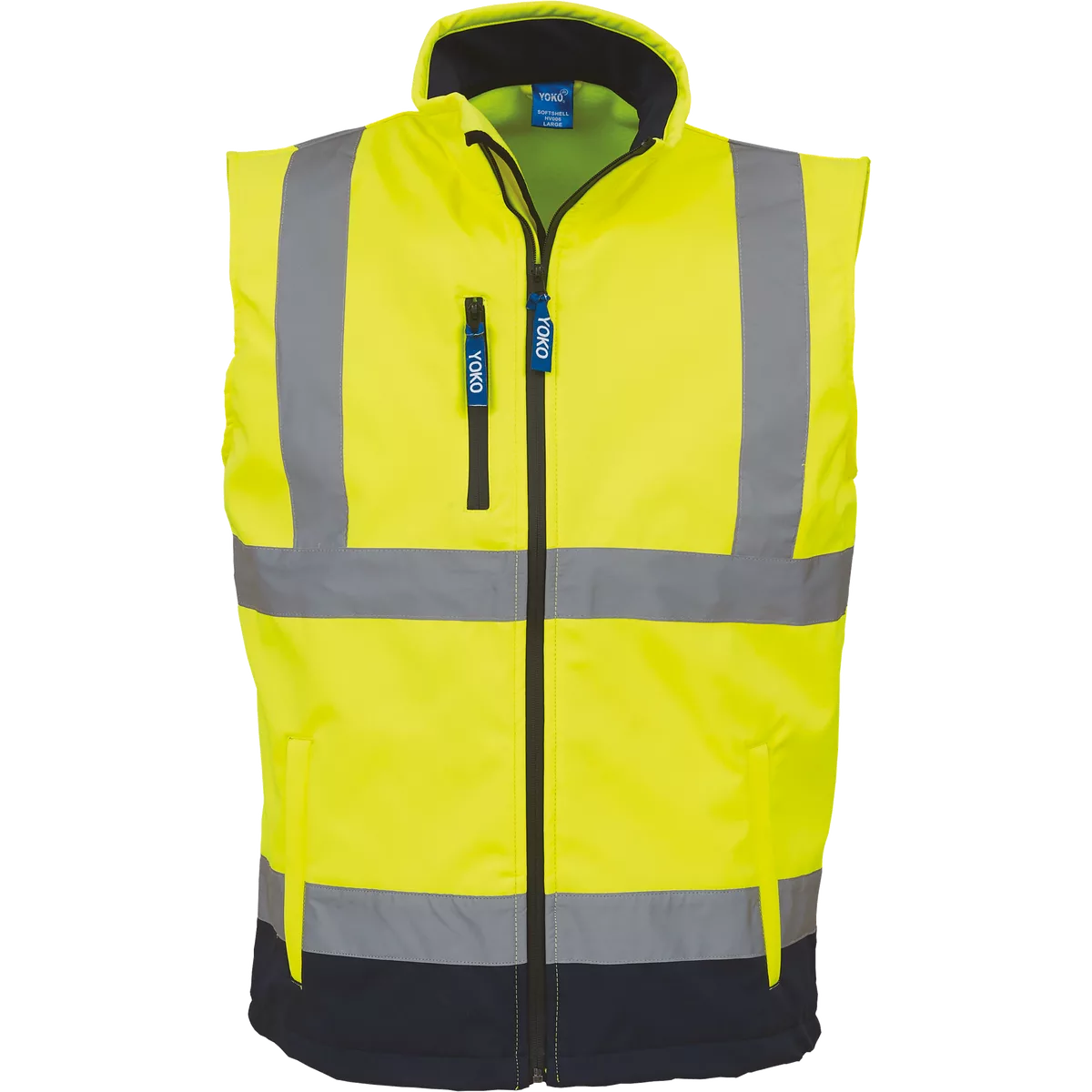 Softshell veiligheidsbodywarmer Hi Vis Yellow / Navy