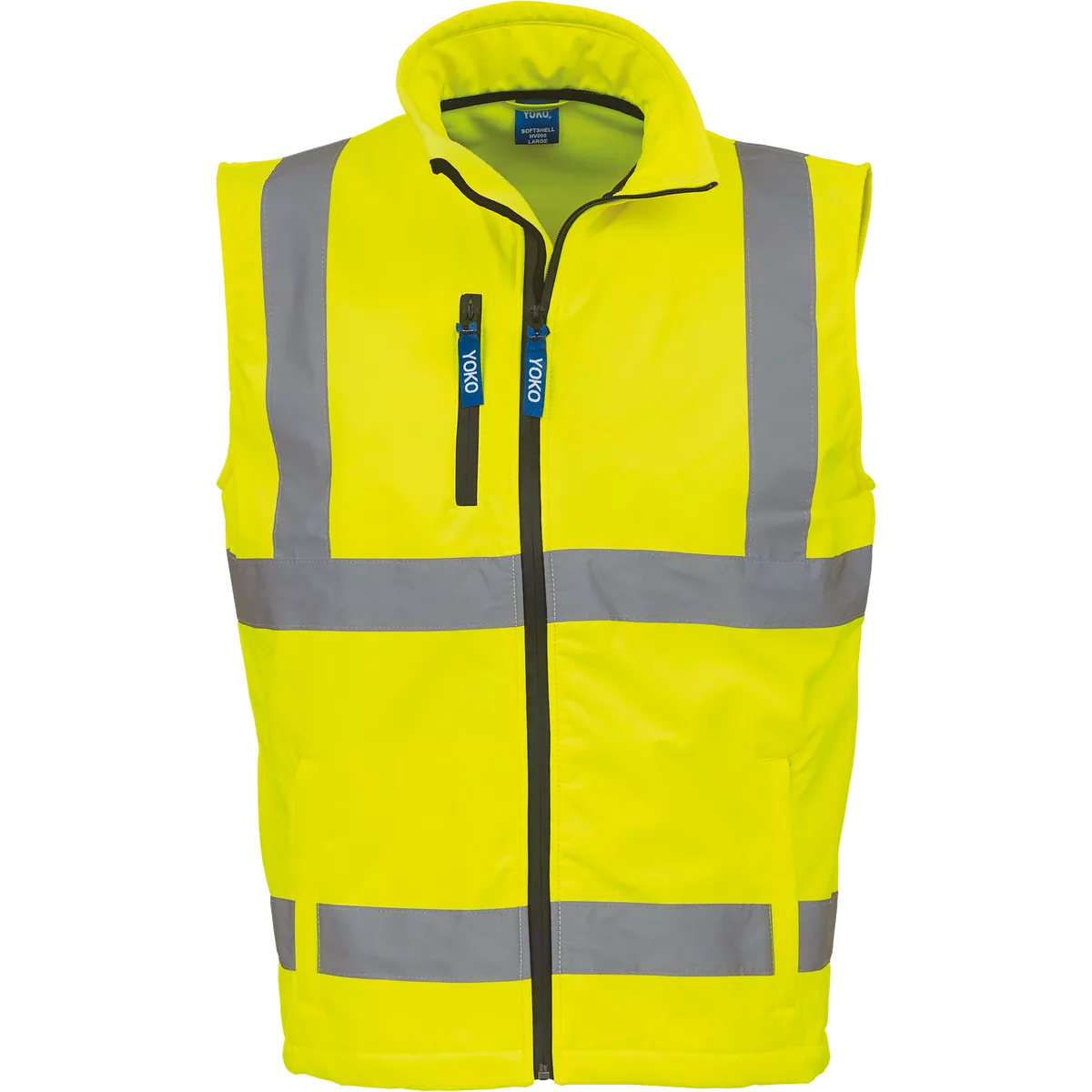 Softshell veiligheidsbodywarmer Hi Vis Yellow