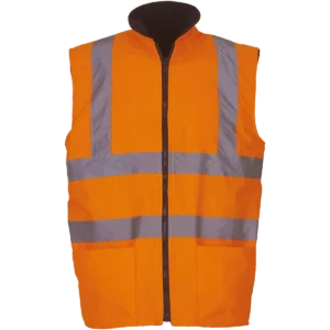 Omkeerbare fleece veiligheidsbodywarmer Hi Vis Orange