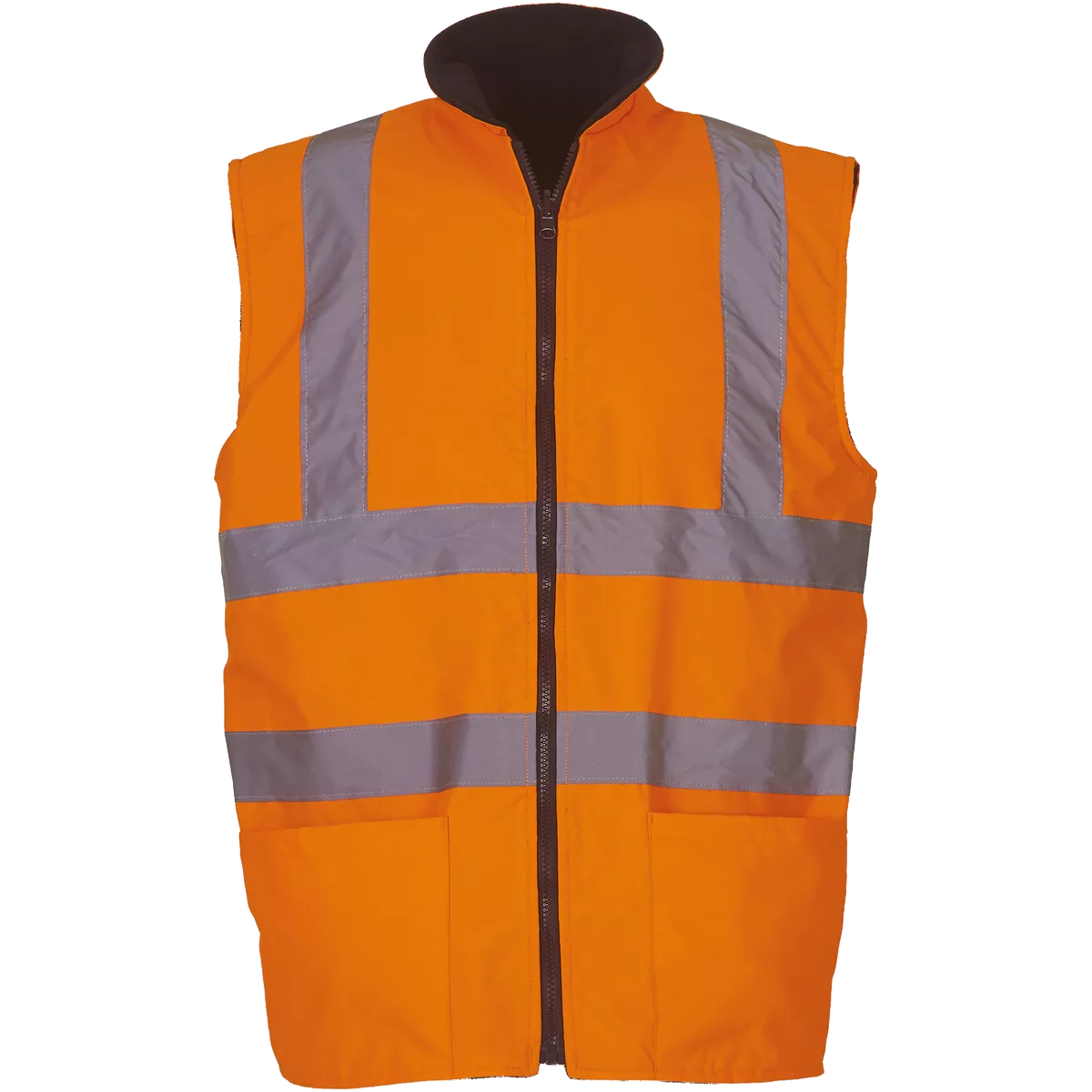 Omkeerbare fleece veiligheidsbodywarmer Hi Vis Orange