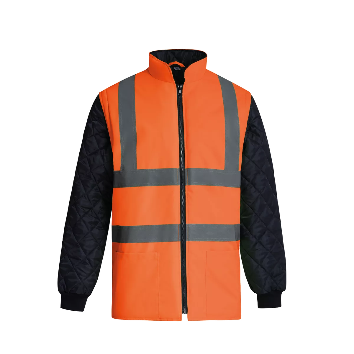 Gewatteerd veiligheidsjasje met afneembare mouwen Hi Vis Orange / Navy