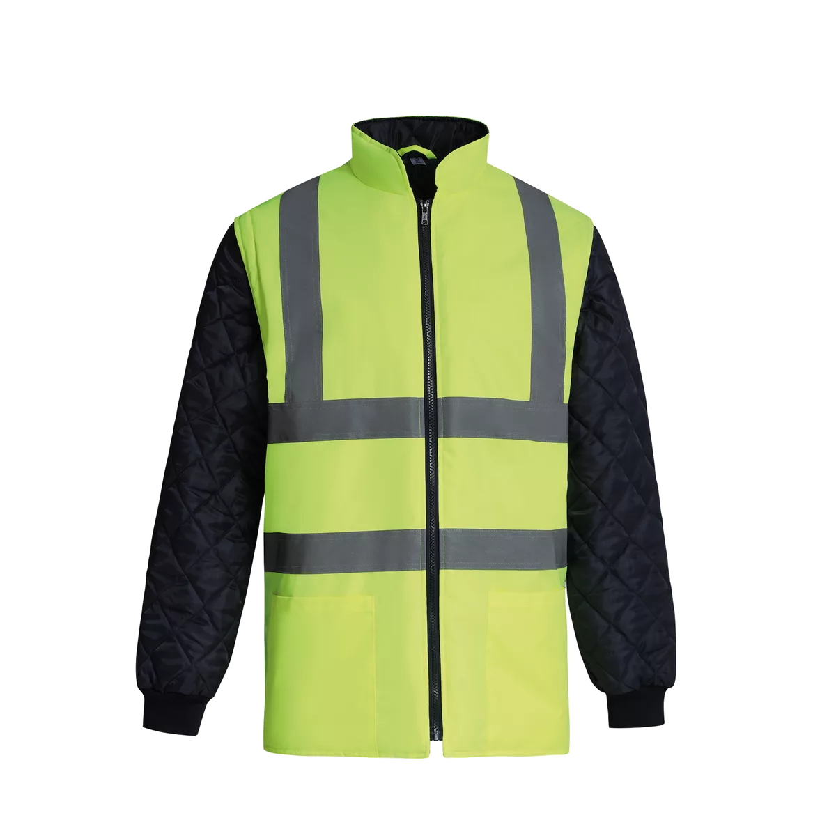 Gewatteerd veiligheidsjasje met afneembare mouwen Hi Vis Yellow / Navy