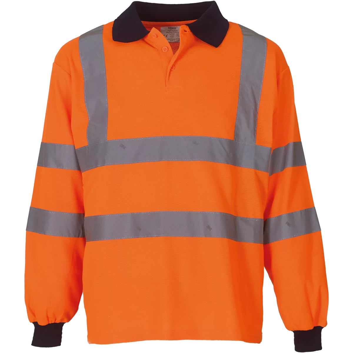 High Visibility polo lange mouwen Hi Vis Orange