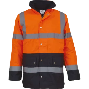 2-kleurig veiligheidsjack voor snelweg Hi Vis Orange / Navy