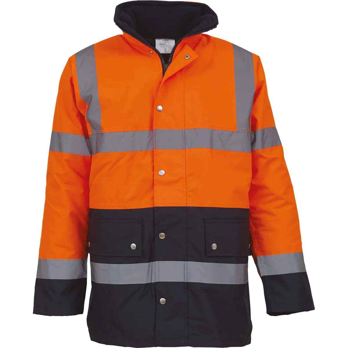 2-kleurig veiligheidsjack voor snelweg Hi Vis Orange / Navy