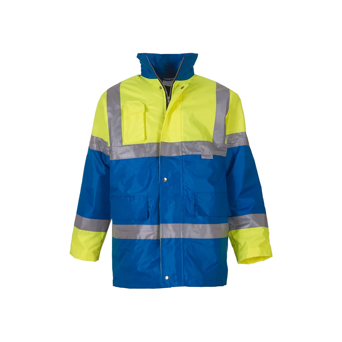 Contrasterende veiligheidsjas Hi Vis Yellow / Royal Blue
