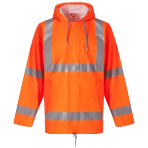 Ademende regenjasj Hi-Vis Soft Flex Hi Vis Orange