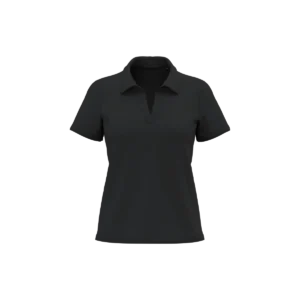 Supima®-katoenen poloshirt met V-hals voor dames Black