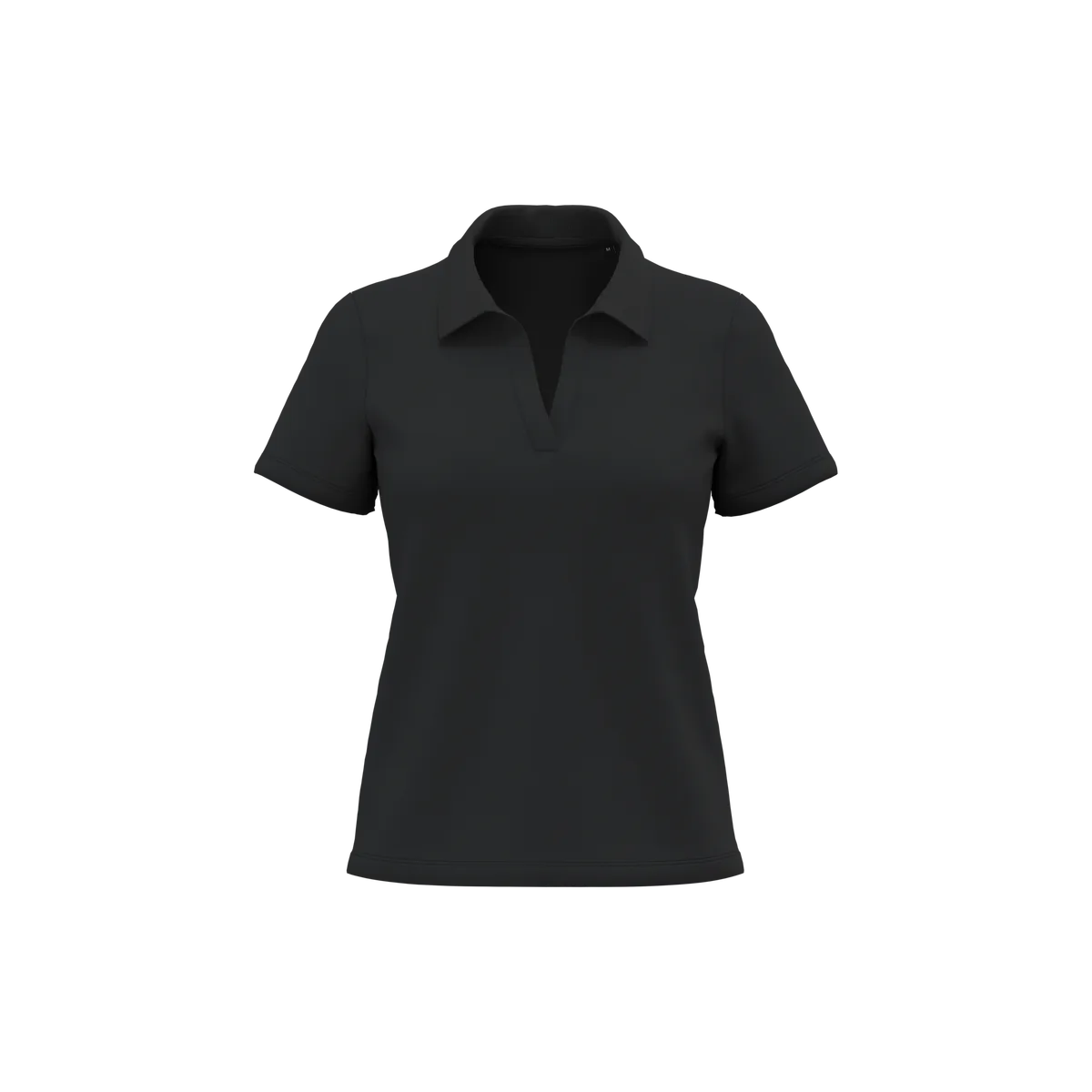 Supima®-katoenen poloshirt met V-hals voor dames Black